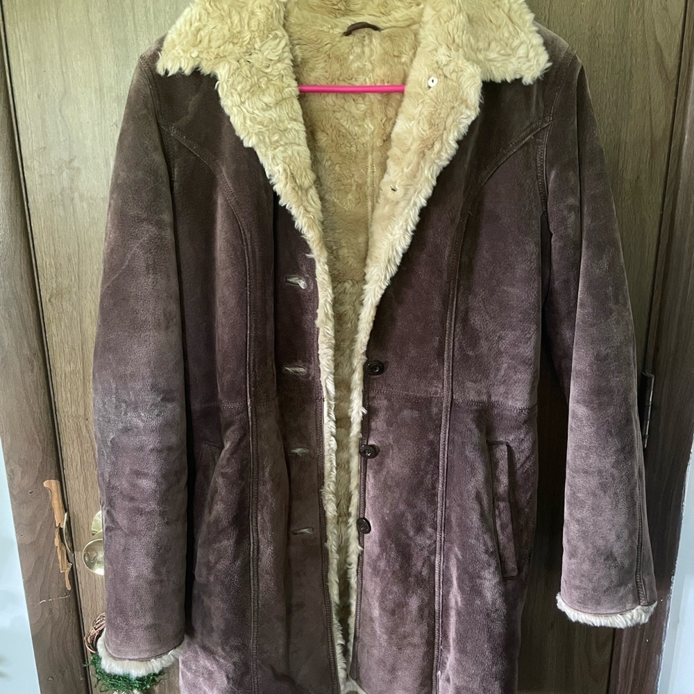 Wilsons Leather Dark Brown Afghan Coat Penny Lane Coat
